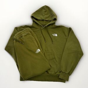 The North Face Set Mens Size Medium Green Hoodie Sweatpants Comfort
